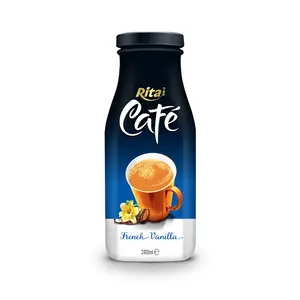 280ml Glass bottle French Vanilla Coffee Drink Free Design Label Increase Energy Coffee Drink Factory Price