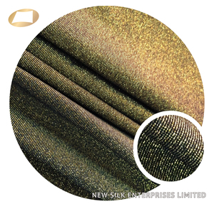 Bóng Mềm Xử Lý Nylon Vàng <span class=keywords><strong>Lurex</strong></span> Spandex Sợi Kim Loại Jersey Vải Cho Hàng May Mặc - Product Image 3