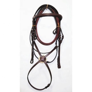 เชือกแขวนคอสไตล์อินเดียและตะวันตกพร้อมยาง5/8บังเหียนอุปกรณ์เสริมหนังมันแฟลชบังเหียน - Product Image 3