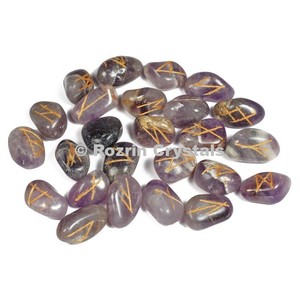 Juego de Piedras Rúnicas de Aventurina Amarilla Natural para Sanación con Reiki y Adivinación - Product Image 3