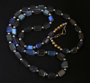 Hermoso collar de hebra, pepitas de Natural labradorita, forma de Fuego Azul, cuentas de piedras preciosas, joyería hecha a mano, venta al por mayor - Product Image 4