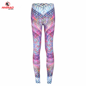 Full Sublimated Polyester Women's Yoga Fitness Tights with Elastic Waist Mid Rise Breathable Quick Dry Workout Leggings - Product Image 5