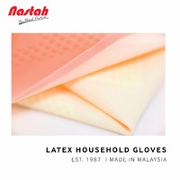 Guantes de látex naranjas personalizados OEM para el hogar, para cocina, lavandería, limpieza de inodoros, uso en verano y otoño para hogares de Malasia
