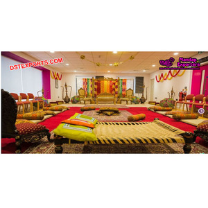 Punjabi อุปกรณ์ตกแต่งเวทีวัฒนธรรม methindi อุปกรณ์ตกแต่งเวทีในเวลากลางคืนอุปกรณ์ตกแต่งเวทีงานแต่งงานแบบอินเดีย - Product Image 1