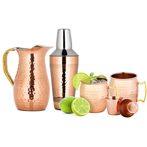 Jarra de cobre y juego de cóctel hecho a mano, venta directa de fábrica, OEM, nuevo diseño - Product Image 1