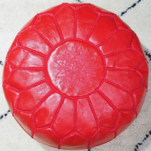 High Quality Moroccan Pouf <b>Ottoman</b> Footstool Handmade Moroccan Leather Pouf Colorful Unique and One of a Kind Color Best Seller. - Product Image 1