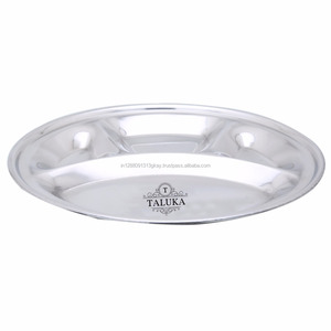 Plaque de service rond à 4 compartiments, en acier inoxydable, vente en gros, livraison gratuite - Product Image 2