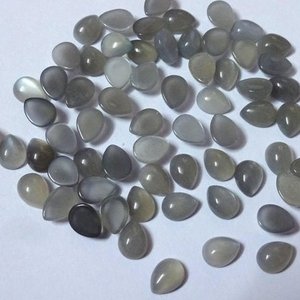 5mm 6mm 7mm piedra lunar gris Natural pera parte posterior plana cabujones sueltos proveedor de piedras preciosas calibradas tienda en línea en fábrica al por mayor - Product Image 1
