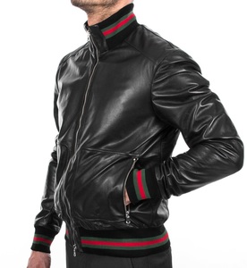 Chaqueta de cuero para motorista, estilo informal, clásica, de cuero real, a la moda - Product Image 2