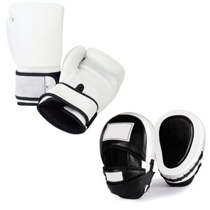 Gants de boxe imprimés personnalisés à vendre, nouveaux gants et coussinets de boxe en cuir de vache véritable UK - Product Image 1