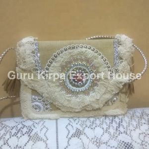 Indian Bohemian Style Designer Handmade Women's Messenger Bag Small <b>Coin</b> <b>Pouch</b> with Beaded Clutch for Evening Shopping Wholesale - Product Image 2