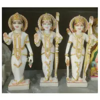 Exquisite White Marble Ram Darbar Idols