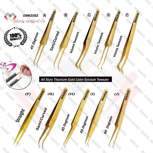 Top Quality Satin Eyelash Extension Tweezers Volume Extension High Precision Eyelash Extension Tweezers