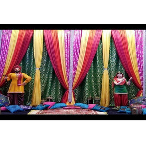 ม่านฉากหลังสำหรับเวทีแต่งงานสไตล์อินเดียสไตล์ punjabi ม่านฉากหลัง zari สำหรับงานแต่งงานแบบเอเชีย - Product Image 1