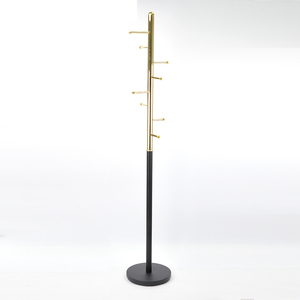 Perchero de tubo redondo con acabado de latón moderno con 8 ganchos para el hogar, sala de estar, dormitorio, muebles de baño de Hotel - Product Image 1