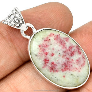 Natural 925 Sterling <b>Silver</b> Bezel Setting Pendant Bulk Wholesale 925 Sterling <b>Silver</b> Jewelry Natural Healing Cinnabar Pendant - Product Image 1