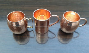 Nouvelle tasse mule de Moscou en cuivre martelé écologique avec verre court pour les fêtes de bar et les restaurants cet été - Product Image 5