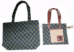 Lowell Canvas Shopping <b>Bag</b> Geometric Pattern Magnetic Closure Hand Length Handle <b>Medium</b> <b>Size</b> Daily Use From Delhi Model JHB04394 - Product Image 2