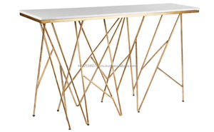 โต๊ะคอนโซลกระจกโต๊ะคอนโซลโลหะหินอ่อน - Product Image 2