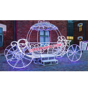 Carro de asiento de amor con temática de Cenicienta, Buggy blanco de caballo de Cenicienta - Product Image 1