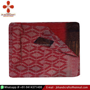 Wholesale Kantha Hand Stitching Indian Vintage Cotton Sari Quilt - Product Image 1