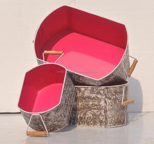 Macetas de Metal con asas para jardín, decoración para restaurante y hotel, venta al por mayor, hechas en la india - Product Image 2