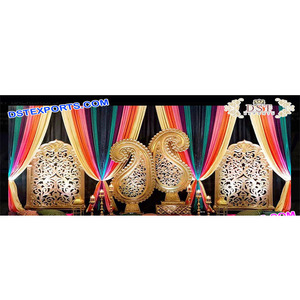 ฉากหลังไฟเบอร์ที่โดดเด่น Mehndi ตกแต่งสไตล์บอลลีวูดขั้นตอนการต้อนรับตั้งขั้นตอนการจัดงานแต่งงานตกแต่ง - Product Image 1