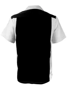 Custom Men's 2 Tone Colorful Retro Shirt 100% Cotton Short Sleeve Bowling Sports Shirt