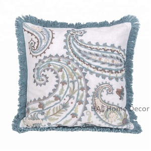 Funda de Cojín India de Diseño al por Mayor, Fundas de Almohada Decorativas de Algodón Bordadas Personalizadas - Product Image 1