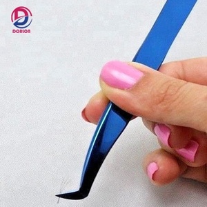 Pinzas de extensión de pestañas de volumen ruso de Plasma azul de alta calidad Dorlon, pinzas de cejas postizas curvas de acero inoxidable, mano - Product Image 3