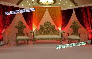Conjunto de sofá musulmán para boda, mueble de boda, mueble asiático, dorado - Product Image 5