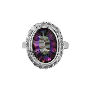 10X14mm hecho a mano sólido 925 anillo de plata esterlina colorido Topacio místico piedra preciosa moda boda fiesta joyería mayorista directo - Product Image 2