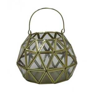 Decoración navideña para el hogar, farol de vela de filigrana con vidrio, nuevo diseño - Product Image 1