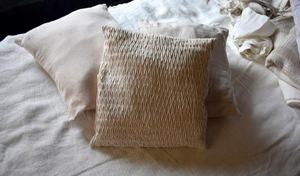 Couleur naturelle 30% coton 70% lin mélangé tissé Vintage décoratif housse de coussin Dot plaine maison bureau hôtel Thanksgiving nouveau - Product Image 4