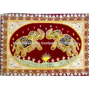 100% Handcrafted Work Zardozi Royal Jewel Indian Carpet for Sale