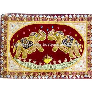 Zari Zardozi alfombra india de lujo joya real decorativa para colgar en la pared tela de resina impermeable autoadhesiva para la decoración de la habitación del hogar - Product Image 4