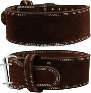 Vente en gros de ceintures d'haltérophilie de haute qualité en cuir suédé à double griffe design personnalisé avec logo - Product Image 1