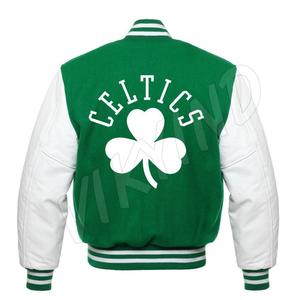 Chất Lượng Cao Thêu BUCKS Màu Xanh Lá Cây Kem 100% Len Cơ Thể Mens Bóng Chày/Letterman PU Tay Áo Varsity Jacket - Product Image 3