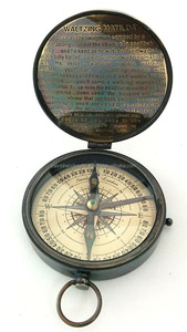 Brújula magnética de estilo pulido de bota de gran tamaño náutico coleccionable con caja de madera Brújula redonda de latón de Calvin Handicraft - Product Image 2