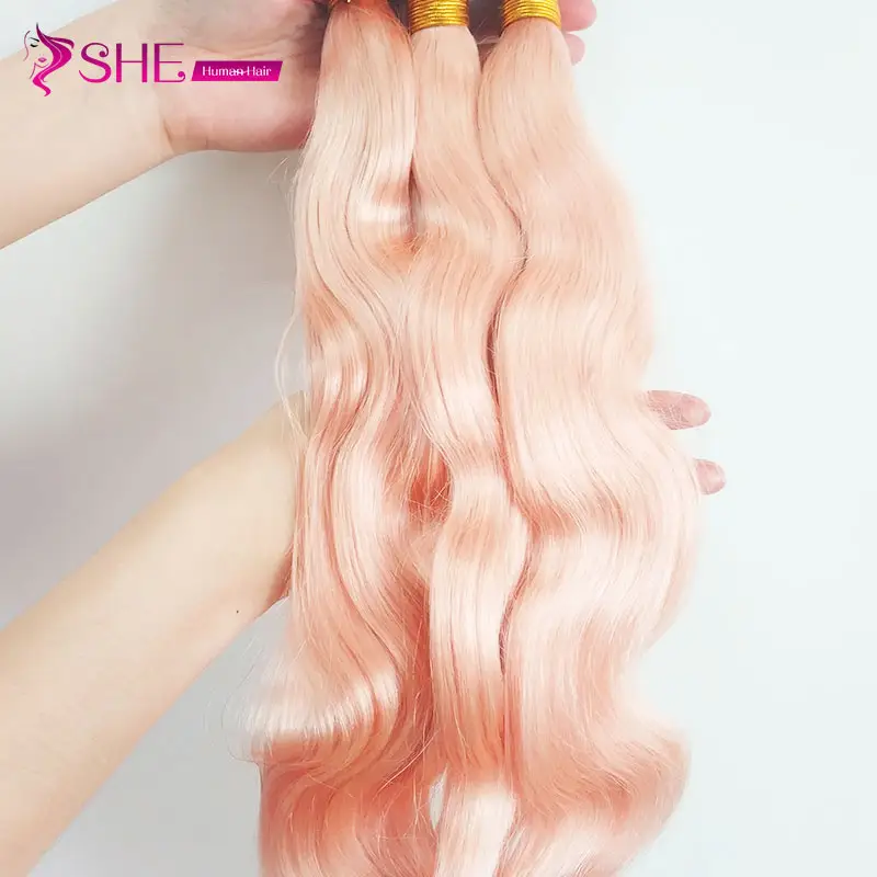 Pelo brasileño Rosa tejido diva lover bundles deal 100% cabello humano con cutícula completa alineada para muñecas