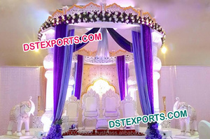 Décorations de mariage indien Mandap Pilier de défense d'éléphant portable avec tronc torsadé pour les cérémonies de mariage - Product Image 3