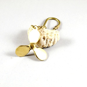 Mini Brass Antique giả <span class=keywords><strong>Handmade</strong></span> hải lý propellor Fan Keychain với vòng lặp cho Carabiners calyron thương hiệu <span class=keywords><strong>keyholder</strong></span> cho quà tặng - Product Image 1
