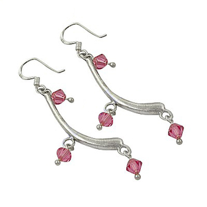 Exceptional Pink Cubic Zircon 925 <b>Silver</b> <b>Solid</b> Sterling Bold Affectionate Fancy <b>Earring</b> Jewellery Gift Women Diamond Pearl Main - Product Image 2