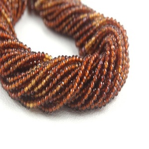 12.5 \ "Belle Hessonite Naturelle Ombragée Brun Gemme Micro Facettes Rondelle Perles pour Bijoux Bracelets et Colliers - Product Image 1