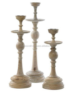 Bougeoir en bois rond coloré simple décoratif de luxe bougeoir en bois nordique personnalisé en gros pots de bougie rose noël - Product Image 3
