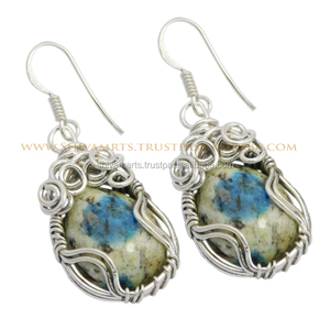 ต่างหูแจสเปอร์ K2เงินสเตอร์ลิง925ต่างหูเคลื่อนไหวสง่างามเครื่องประดับสไตล์อมตะ - Product Image 2