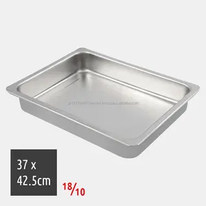 INOX Stainless Rectangular Roasting Baking Tray suitable for Oven - non-stick Cook - Deep (S)