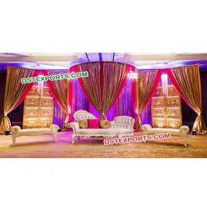 Pakistani Nikah Wedding Stages Traditional Door Panels Marriage Stage Beautiful Reception Wedding Modern Stage,