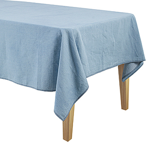Blue <b>Denim</b> Cotton Table Covers Cloth Square Woven <b>Fabric</b> for Dining Table Home Use With Christmas Branded Application - Product Image 2