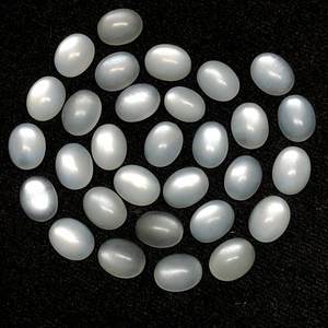 10mm 12mm 14mm Piedra lunar blanca natural Suave Oval Flatback Cabujones calibrados Proveedor Tienda Comprar Venta al por mayor Nuevo último producto - Product Image 1